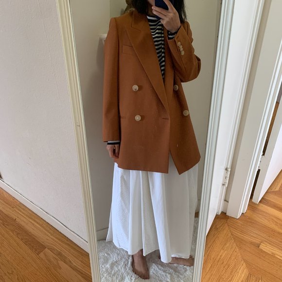 Acne Studios dark burnt orange double breasted suit blazer jacket US 2 4 - Picture 12 of 16